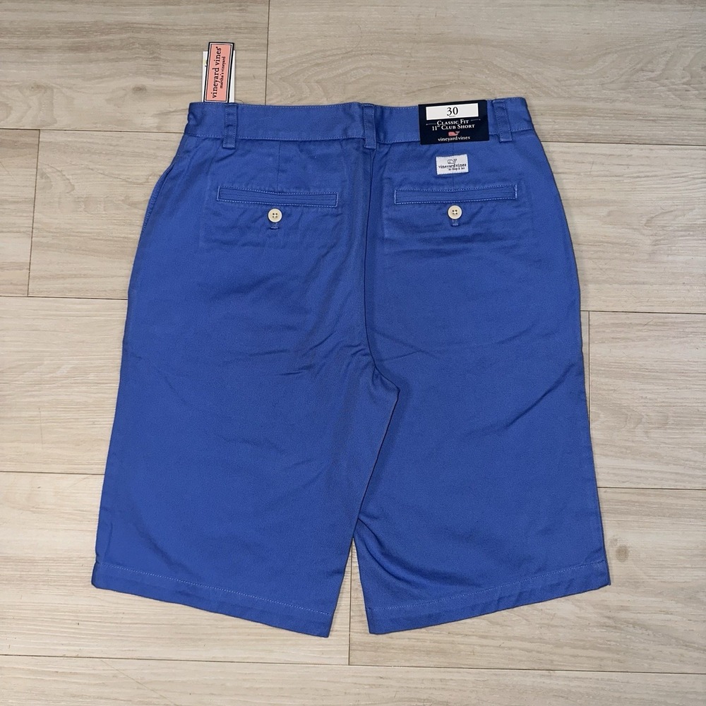 Vineyard Vines Summer Club Shorts Mens 30X11 Blue Khakis Classic Fit Club NEW - Picture 2 of 6